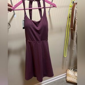 NWT Halara backless twisted active dress burgundy size large